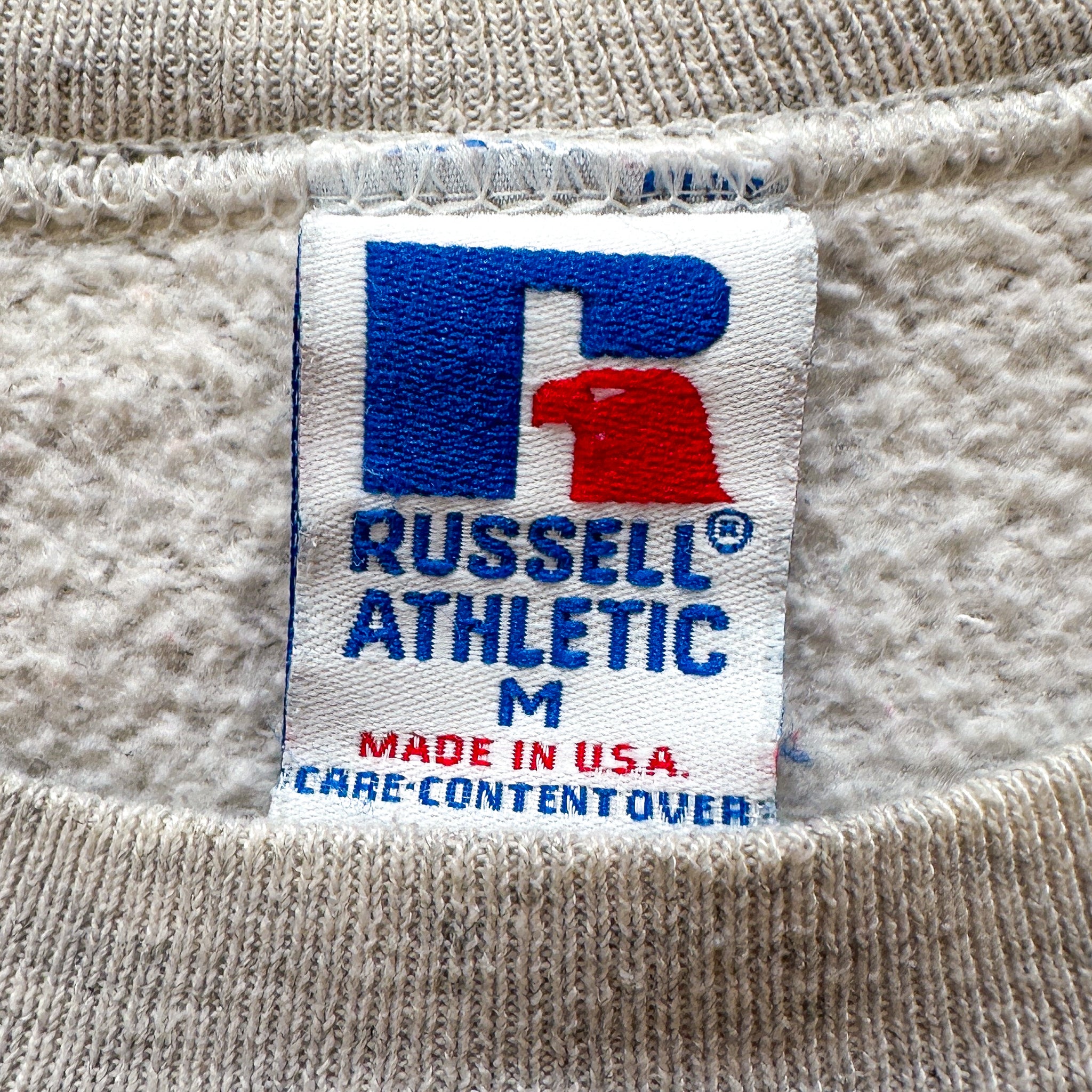 VINTAGE HOUSTON OILERS NFL RUSSELL ATHLETIC BIG PRINT CREWNECK 