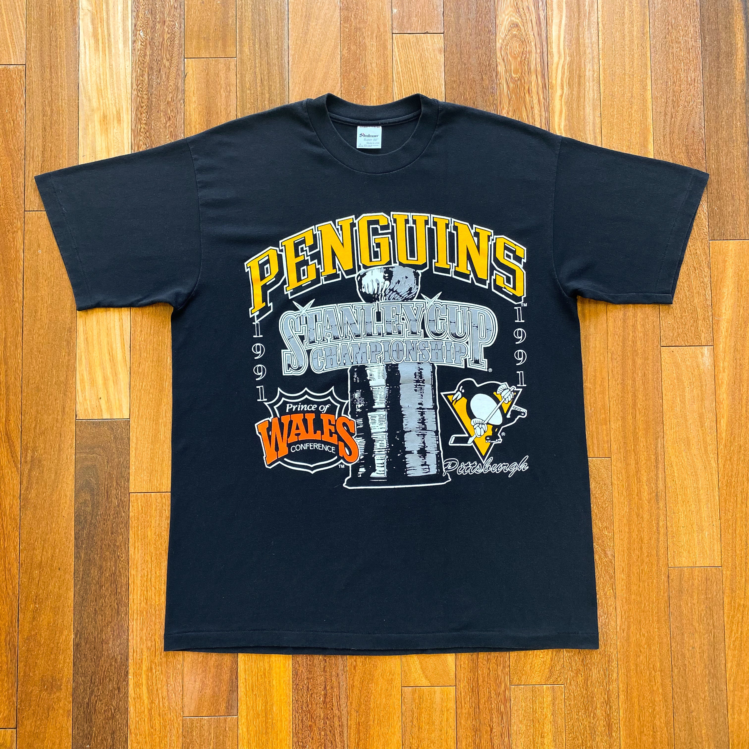 90s Pittsburgh Penguins NHL 1991 Stanley Cup Champions T-Shirt –  cedarvintageshop